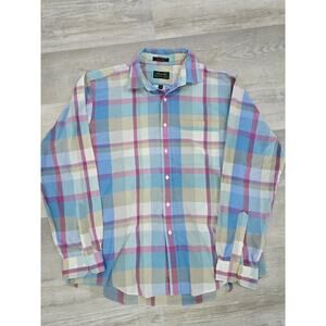 Vintage 90s Colours by Alexander Julian Plaid Shirt Men's L Made in Hong Kong8